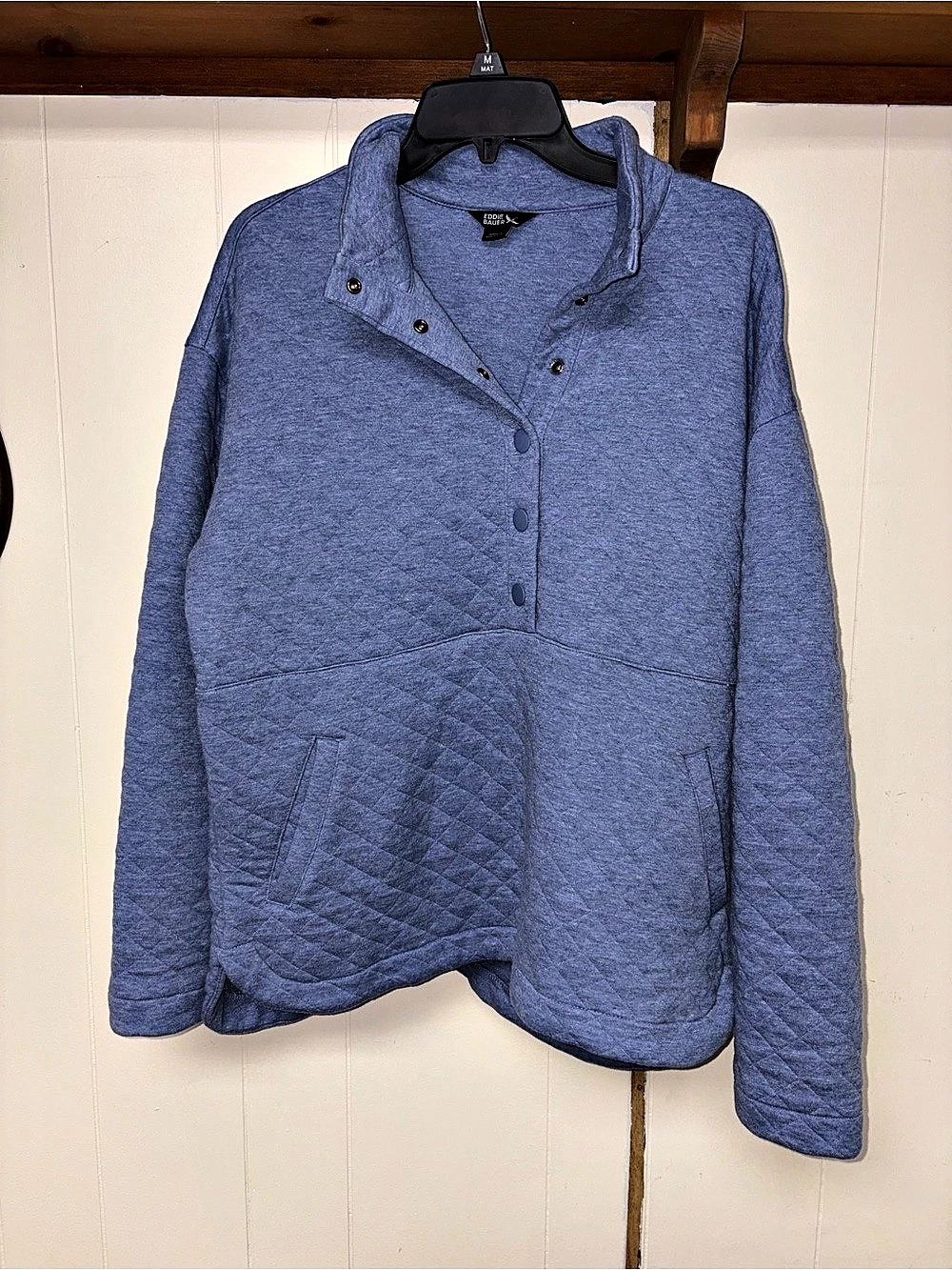 Eddie Bauer Women's Quilted Pullover Quilted Blue Medium